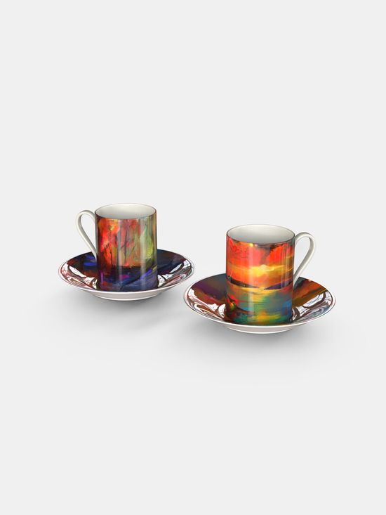 ceramic handmade espresso tea cup and saucer