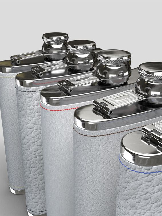 Auswahl Materialien Flachmann