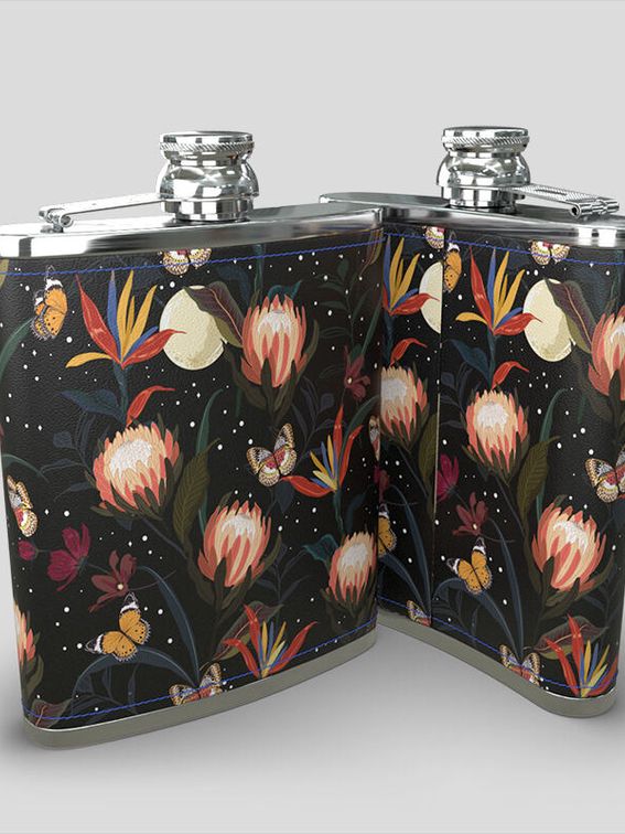 printed hip flasks