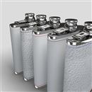 Lid and top of personalised metal hip flask