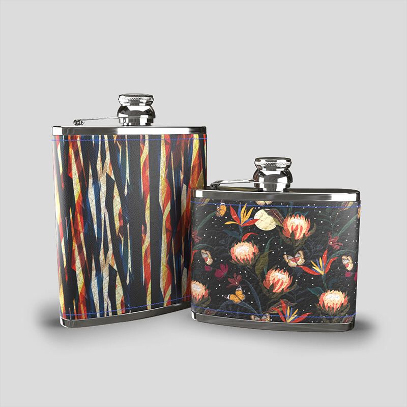 Leather Wrapped Hip Flask