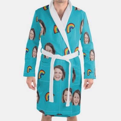 put your face on a bathrobe