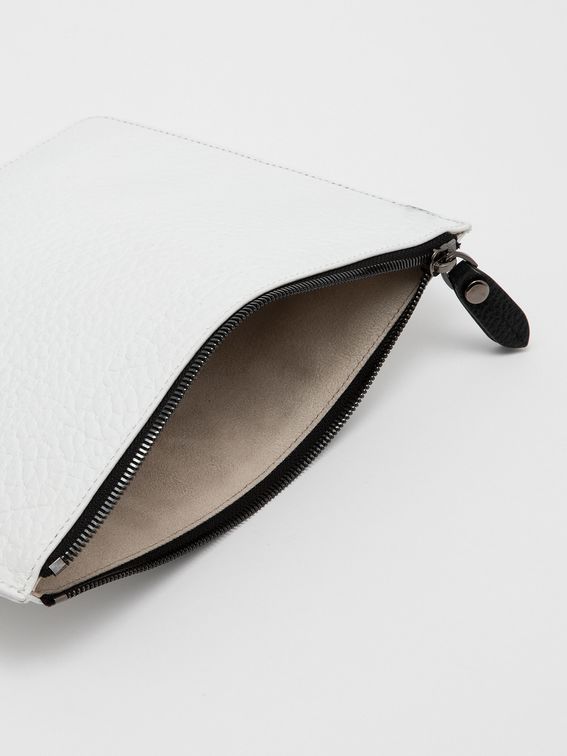 printed leather pouch zip