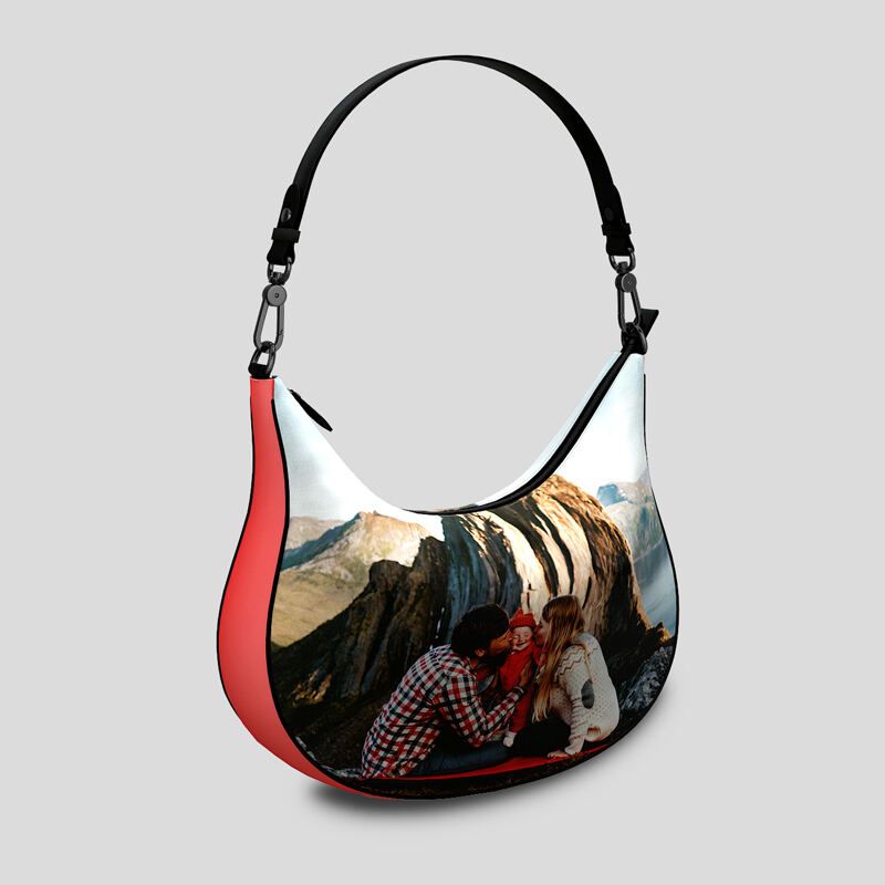 personalised curved hobo bag