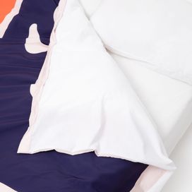 corner detail of custom bedding