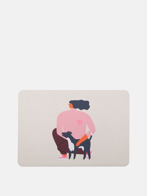 dog food mat printed with cute cartoon designs