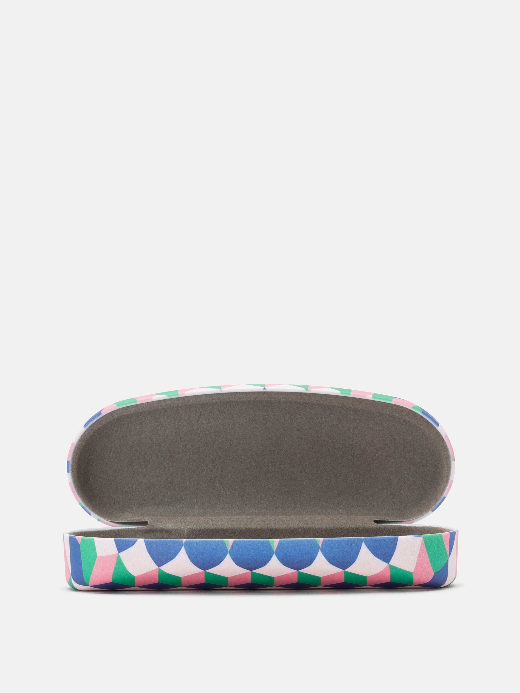 hard glasses case is UK made and printed with rose design