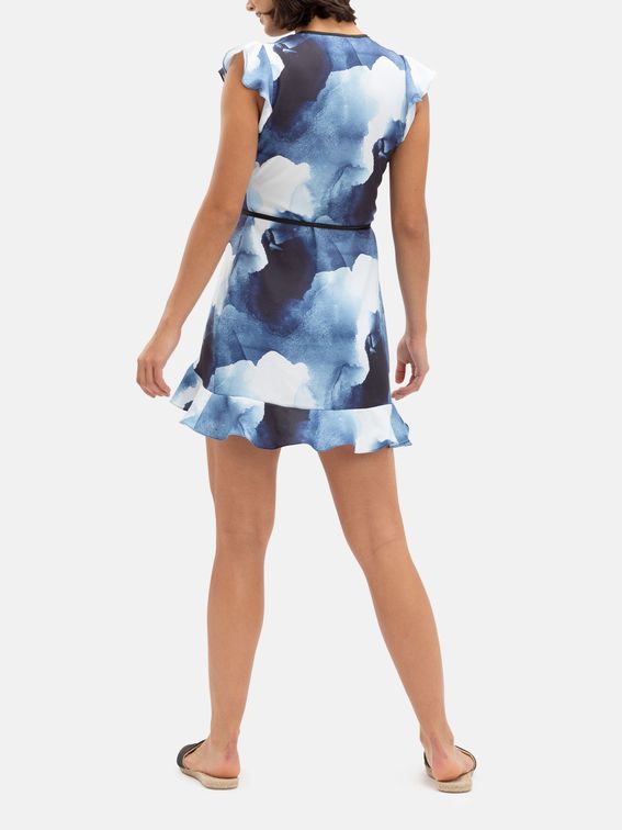 Robe à volants imprimée en couleur