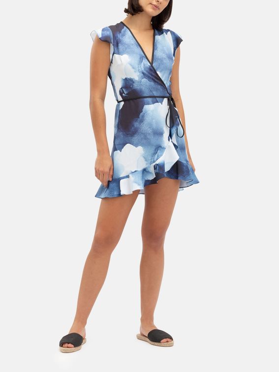 custom printed flounce dress