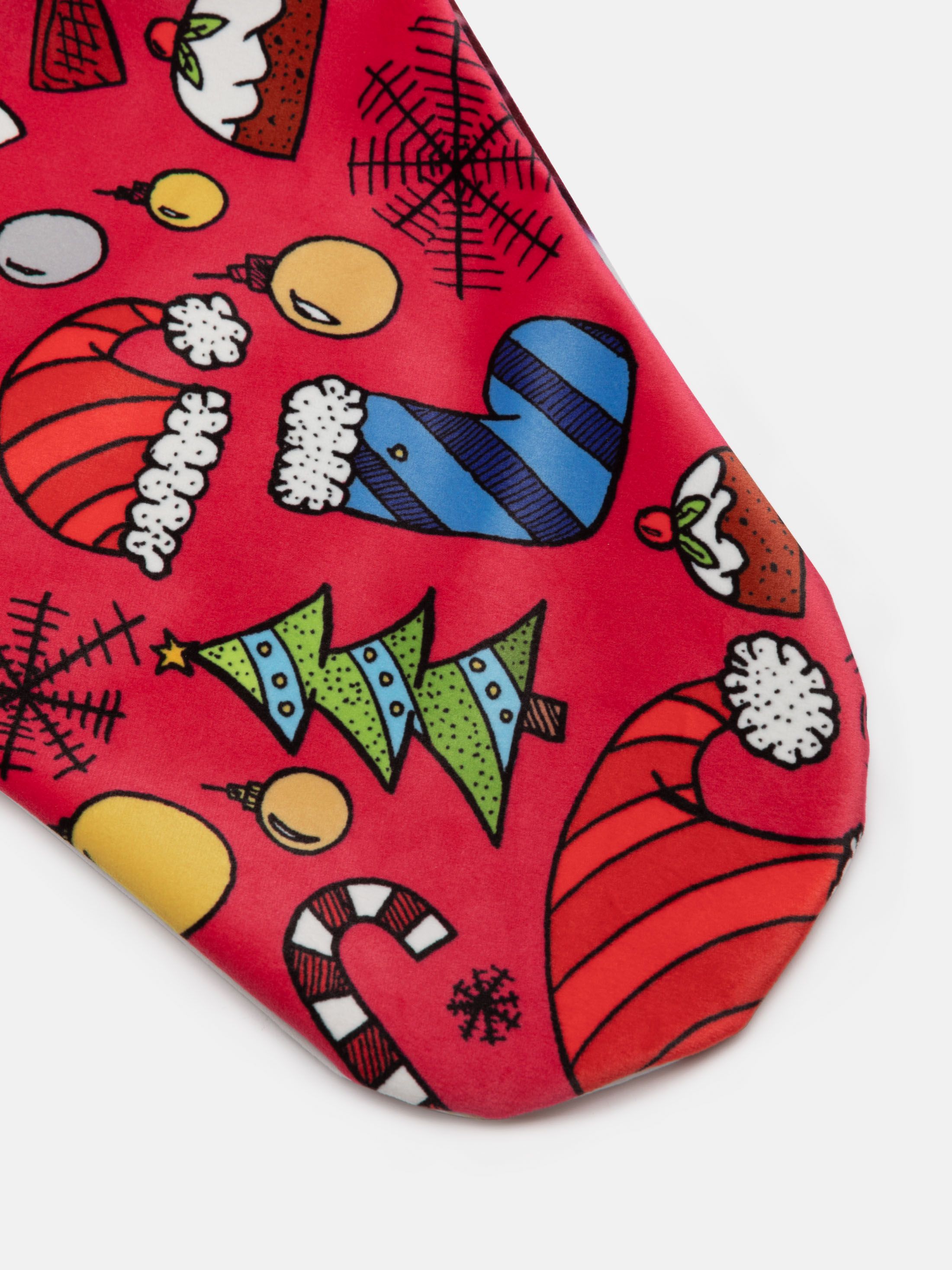 make your own christmas stocking printed with festive icons and colour