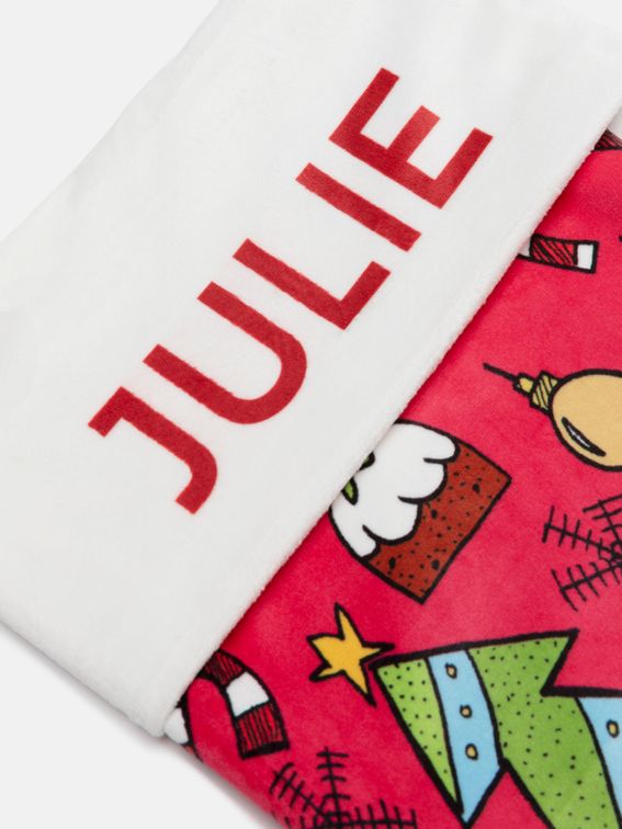 printable christmas stocking for unique festive style includes red ribbon loop for hanging