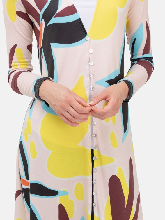 long printed cardigan