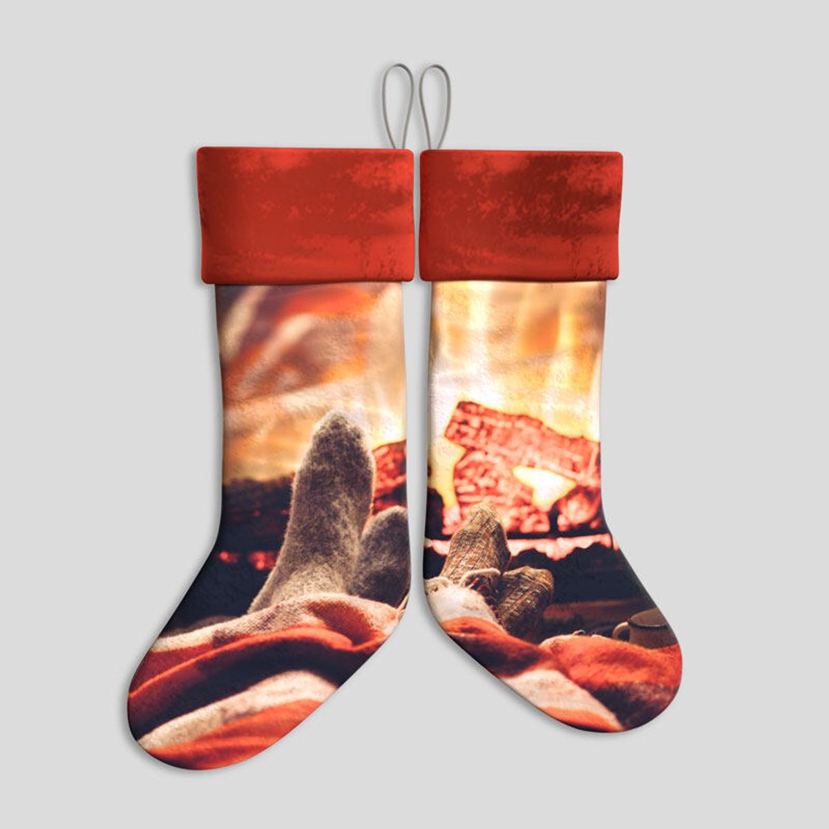 Calza Natalizia Con Lettera Personalizzata, Calza Rossa Di Alta Qualità - Foto 12