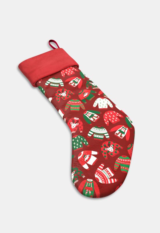 make your own christmas stocking printed with festive icons and colour