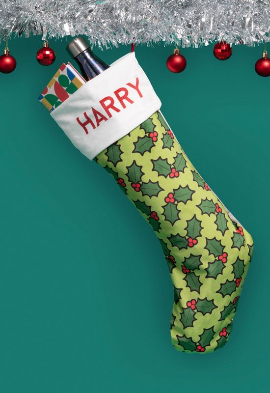make your own Christmas stocking printed with festive icons and color