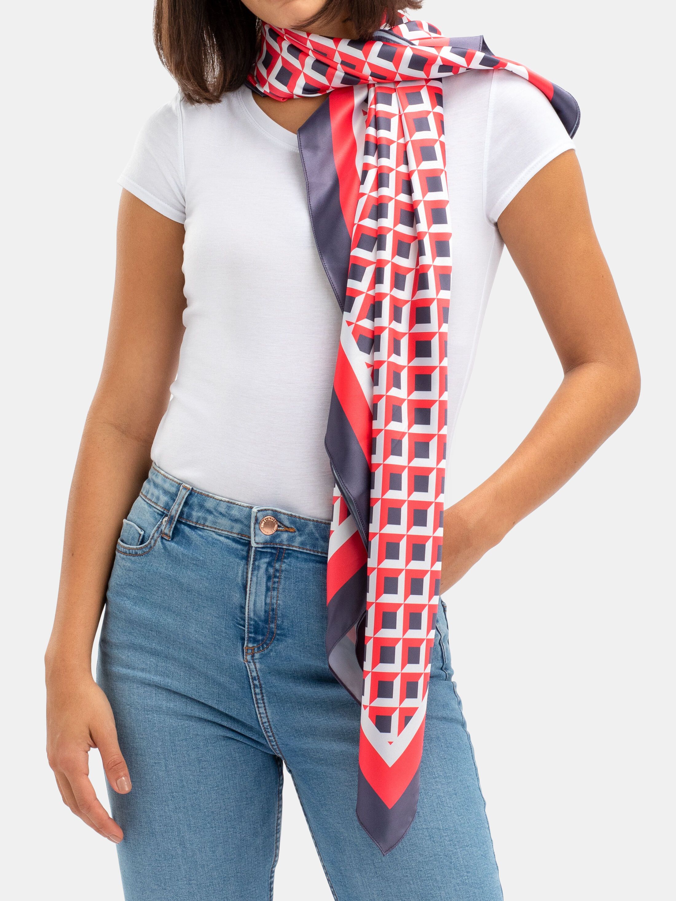 Printed silk scarf