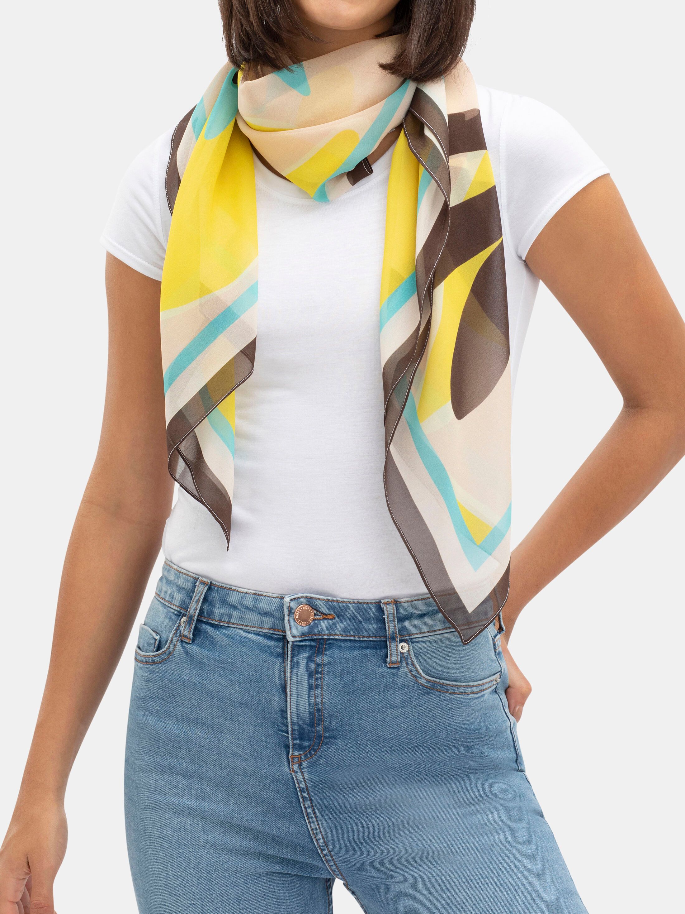 Studio print silk foulard, Silk Scarves & Bandeau, Women's