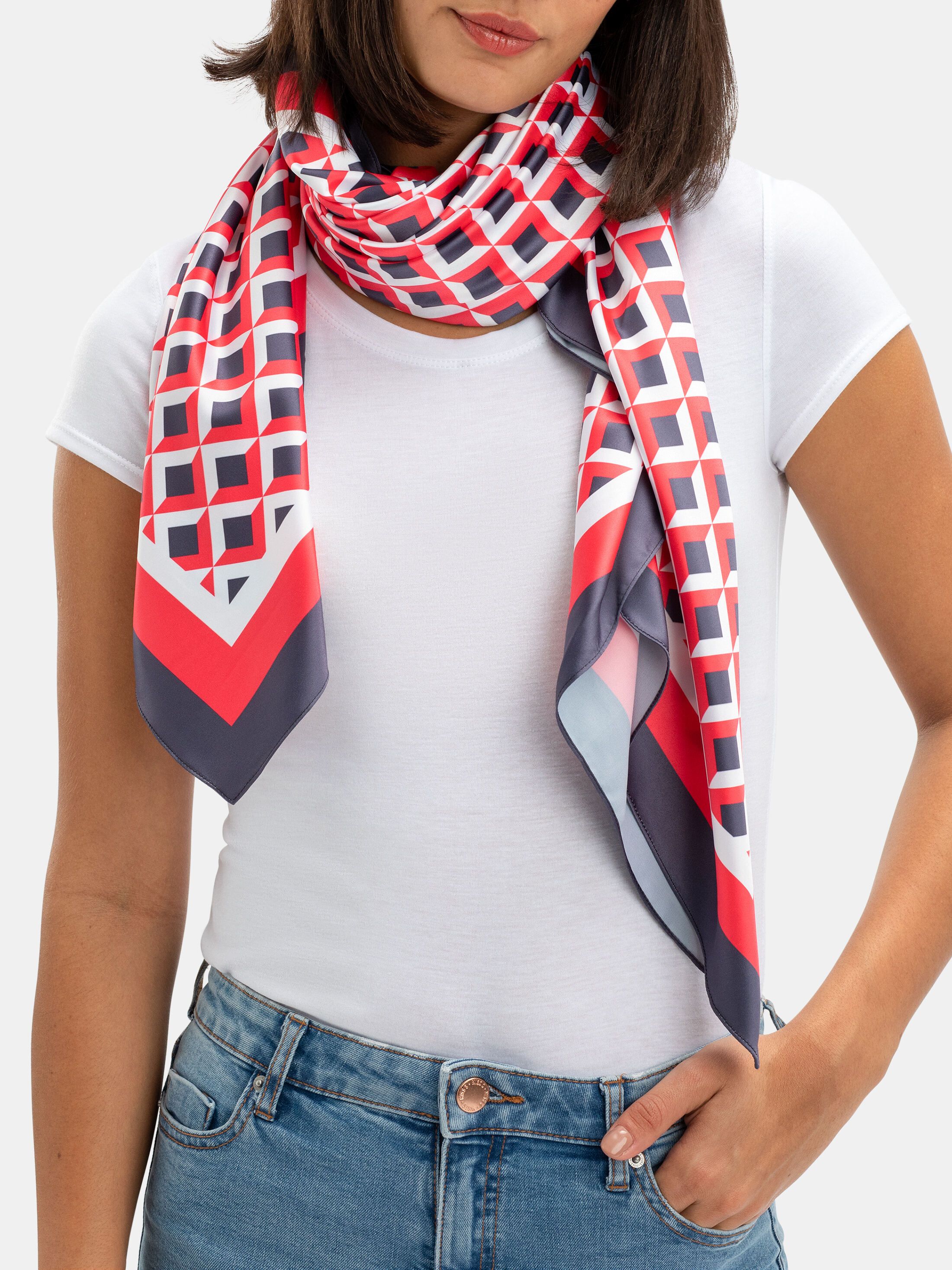 foulard carré imprimé avec motif