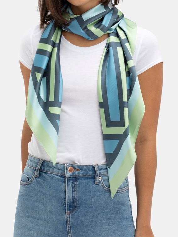 printed satin shawl