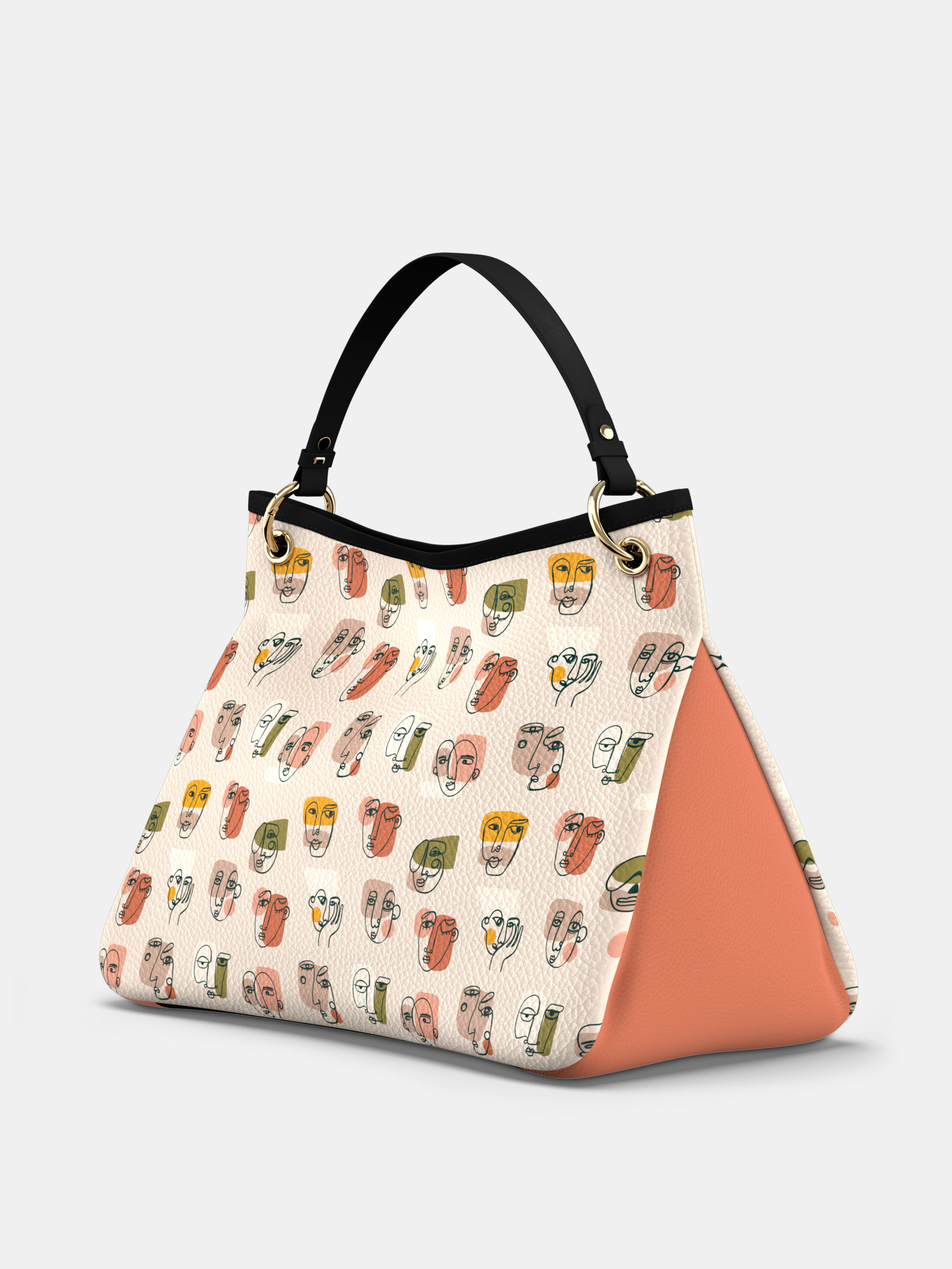 Leder Slouchy Bag bedrucken