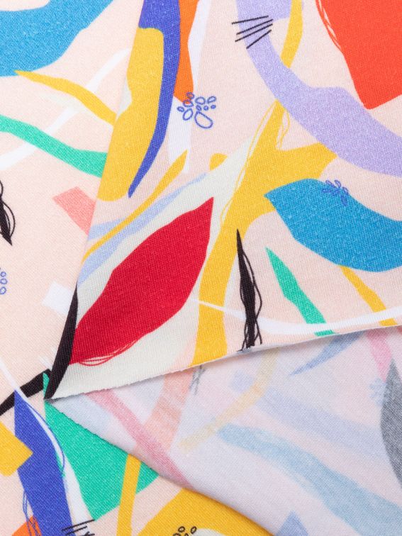 Printed cotton jersey fabric BOUNCE