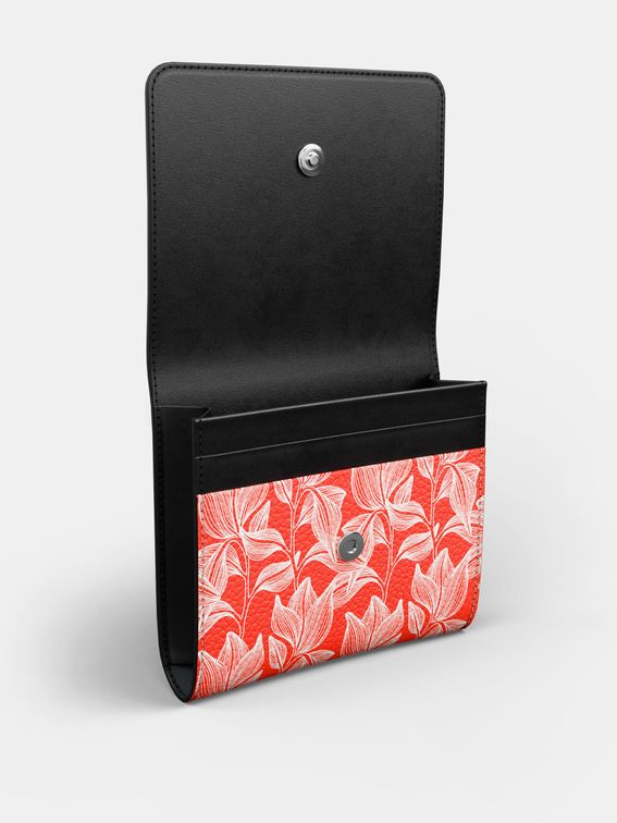 custom small fold over purse open