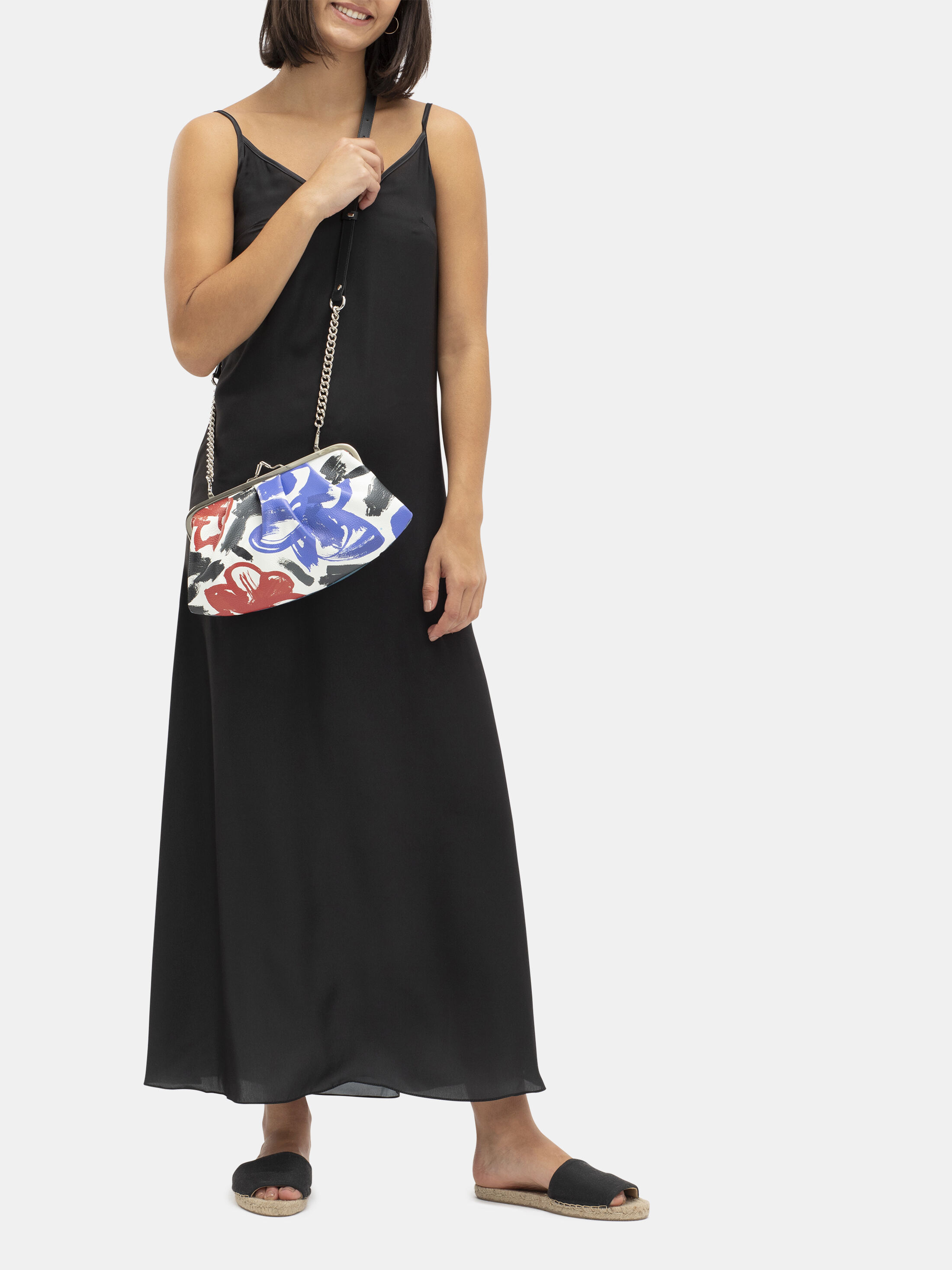 design your own metal frame clutch bag
printed