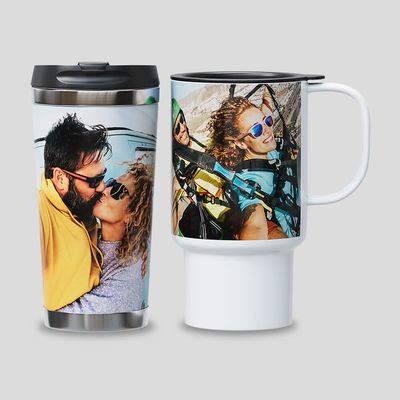 personalised travel mug with photos