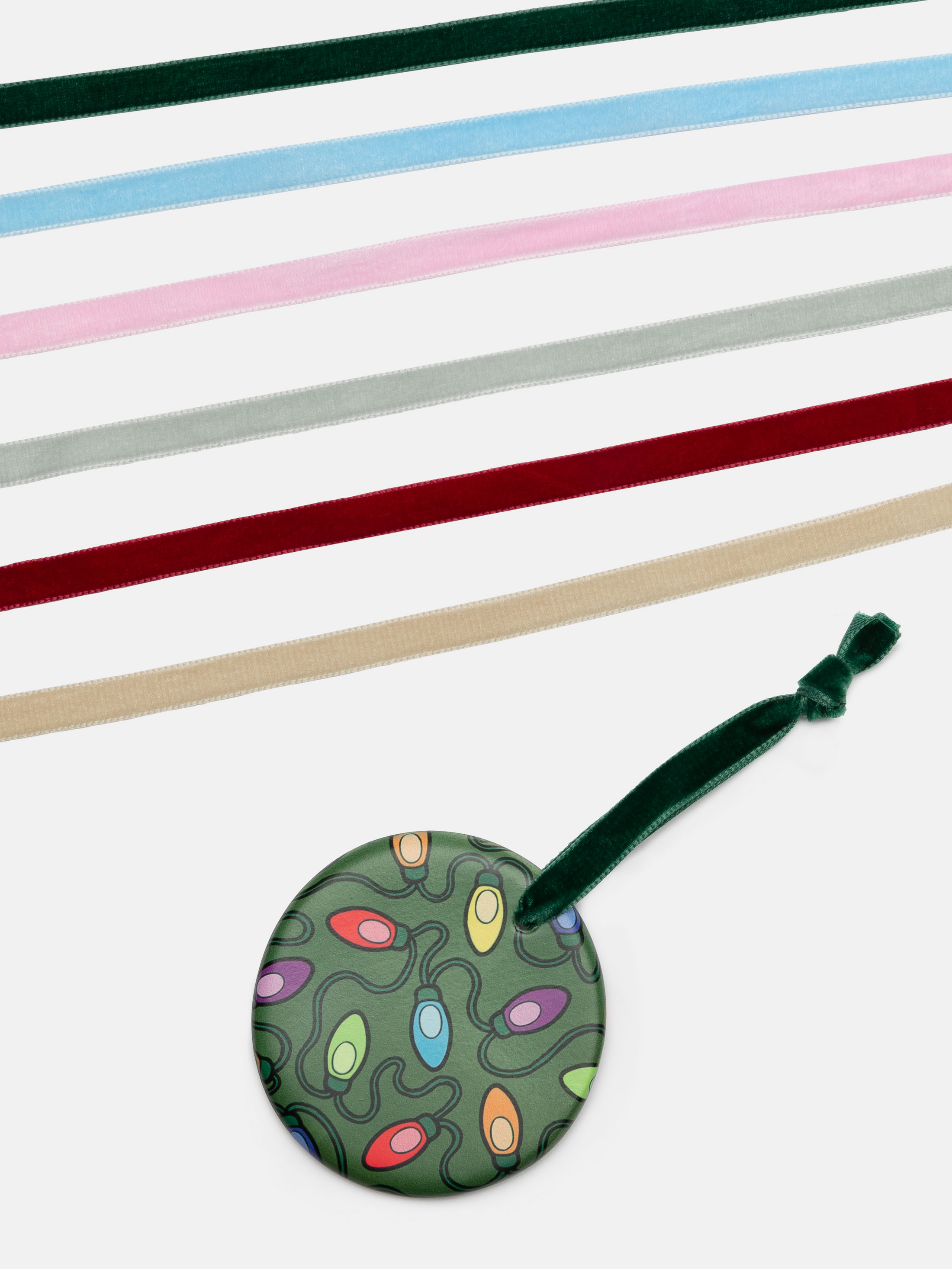 adornos de navidad personalizados con cintas de colores