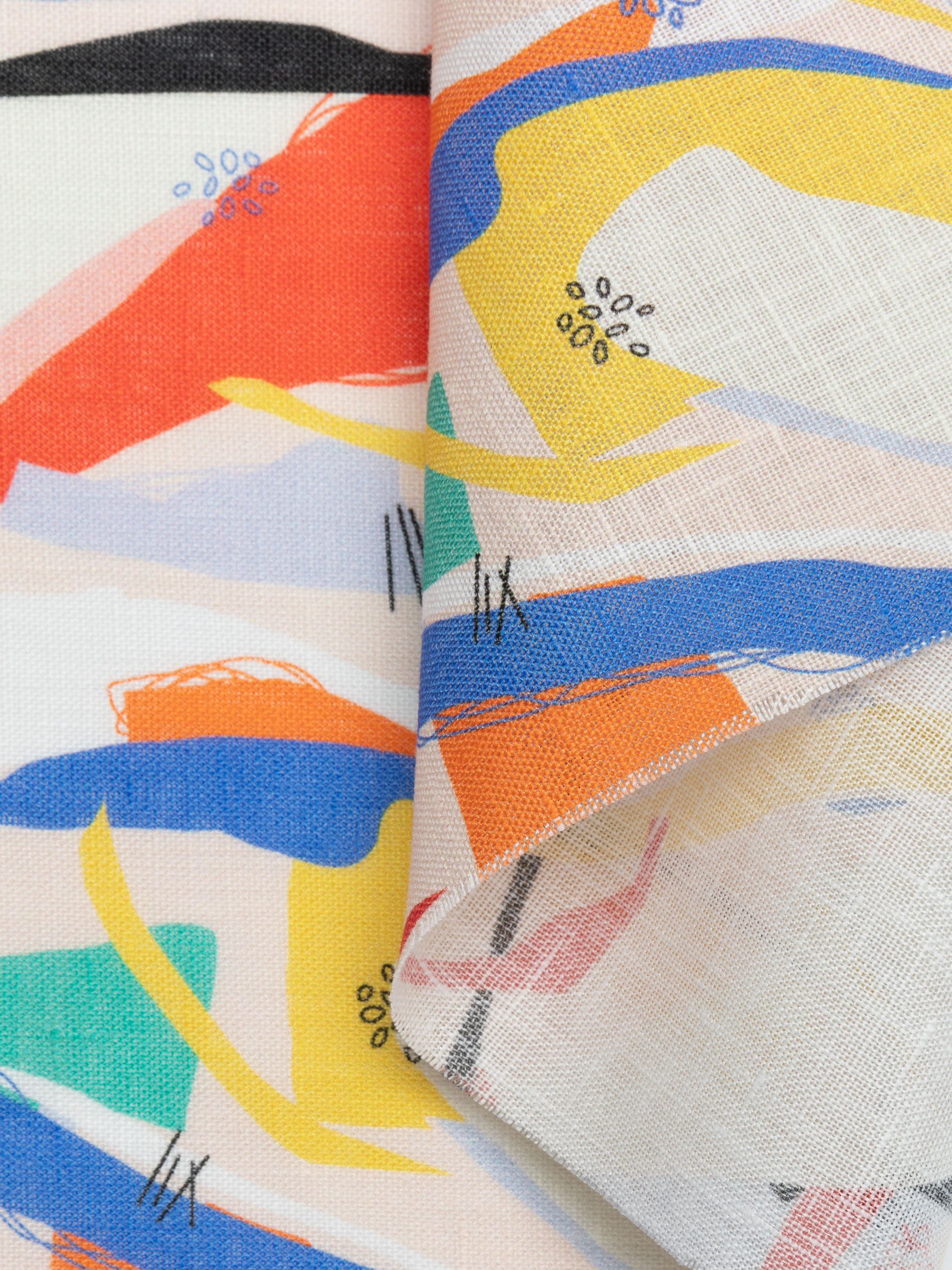 custom printed linen fabric reverse