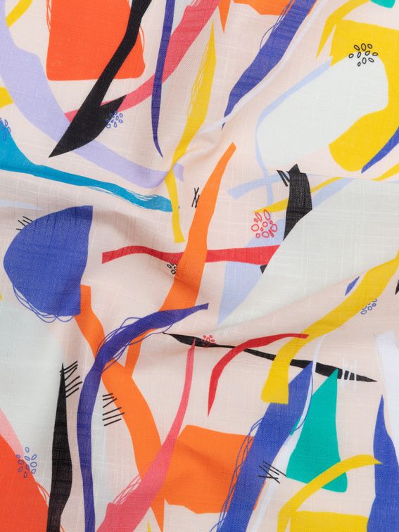 custom printed cotton slub fabric