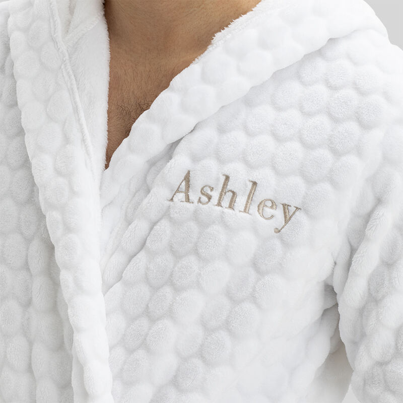 personalised fluffy dressing gown with hood