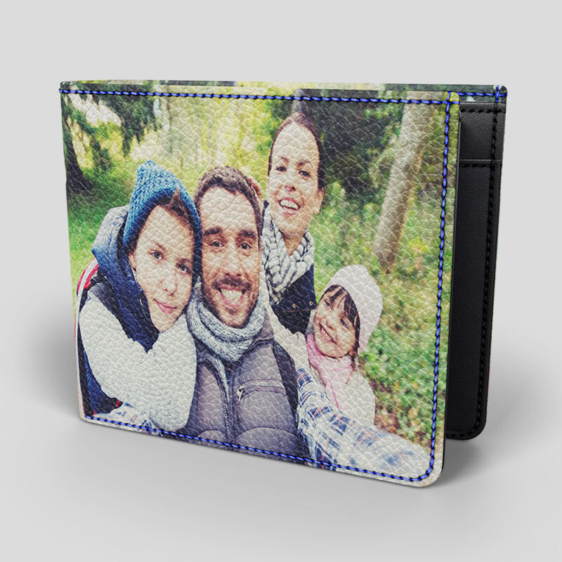 Personalised Printed Mens Synthetic Wallet Your own photo Christmas gift 
