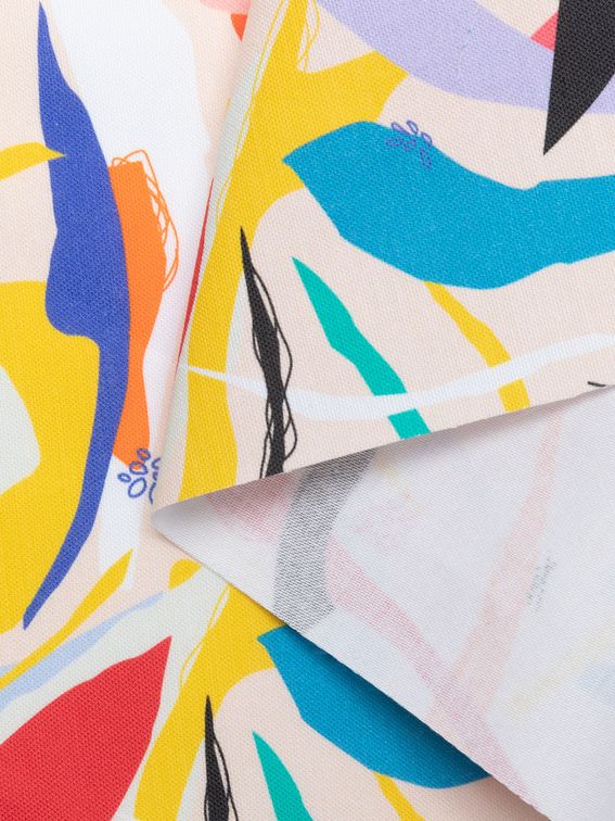 printed cosmic cotton warp satin