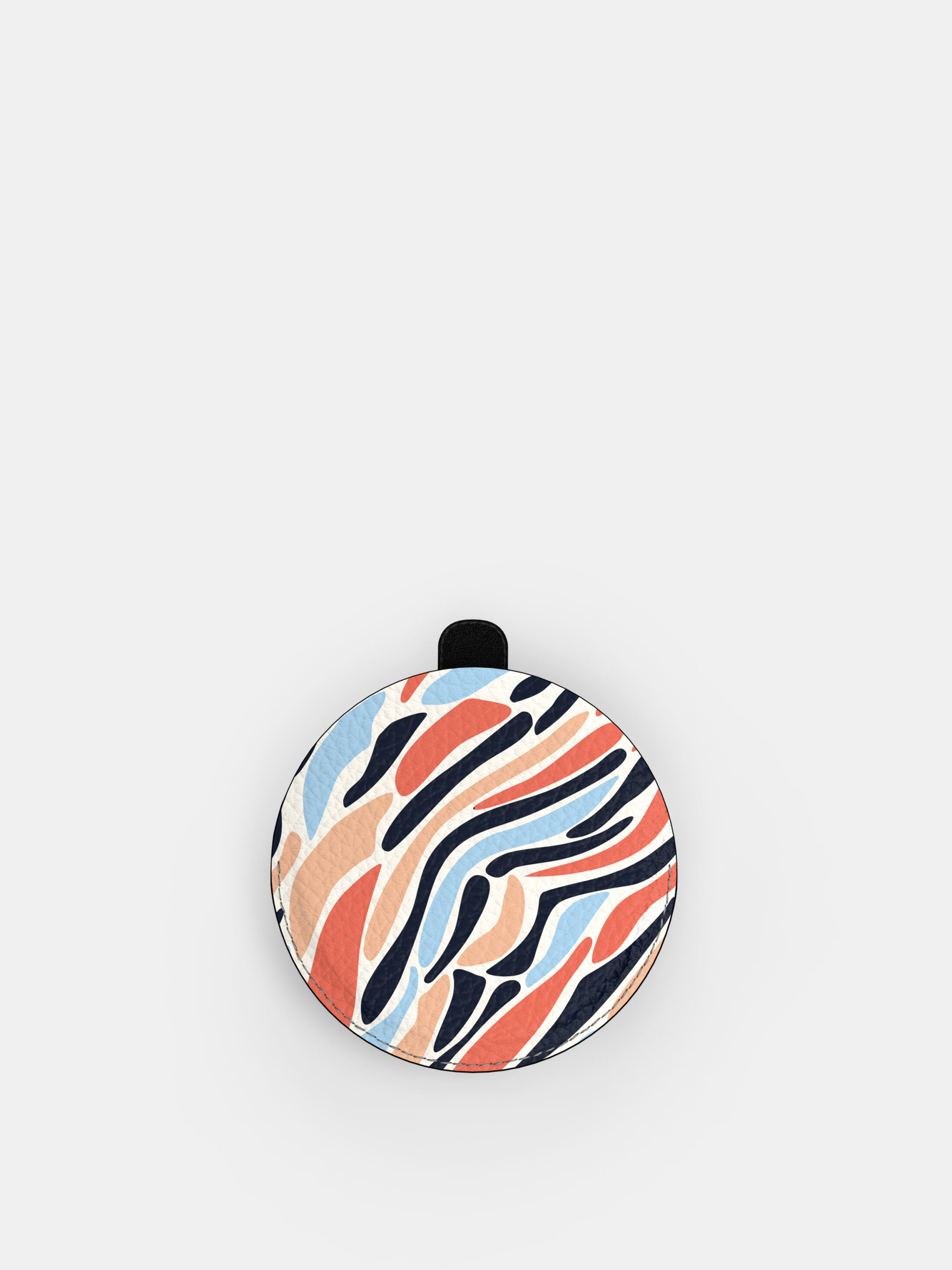 miroir de poche en cuir avec languette