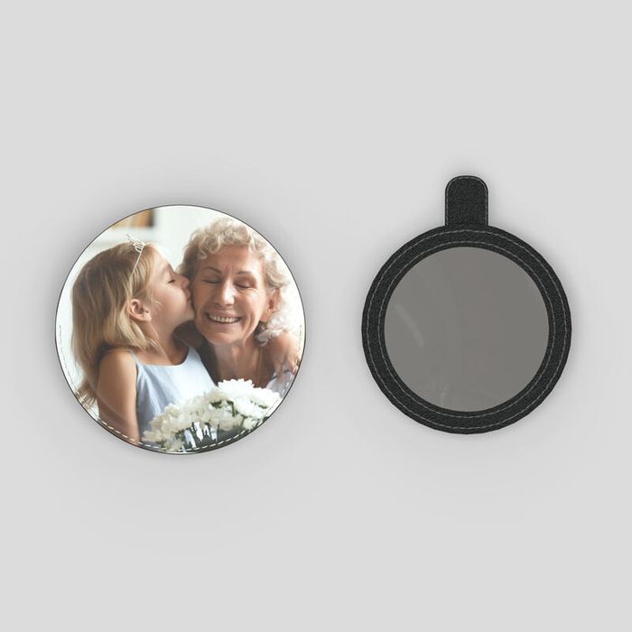 Personalised Leather Compact Mirror