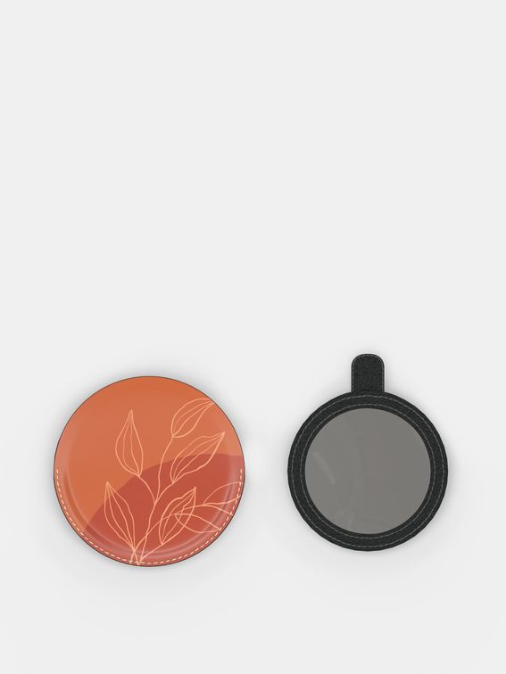 design your own leather compact mirror