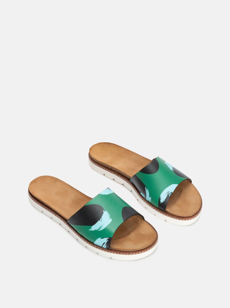 Womens Leather Sliders