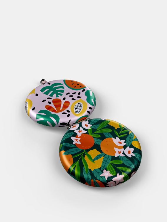 silver pocket mirror matte or glossy