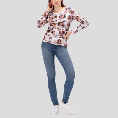 女性用パーソナライズ長袖Tシャツ