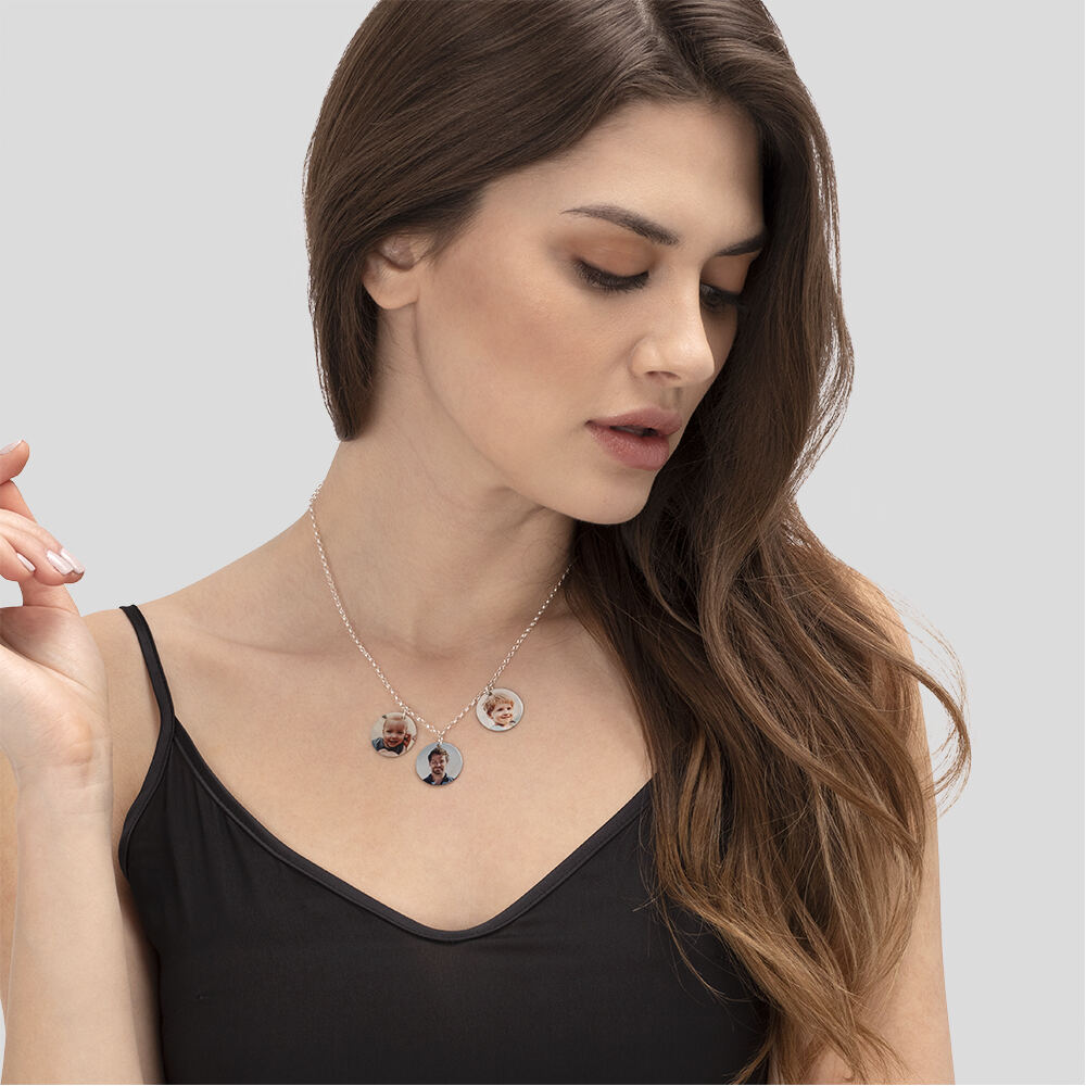 custom triple disc necklace