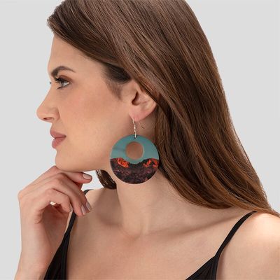 Wooden Round Earrings