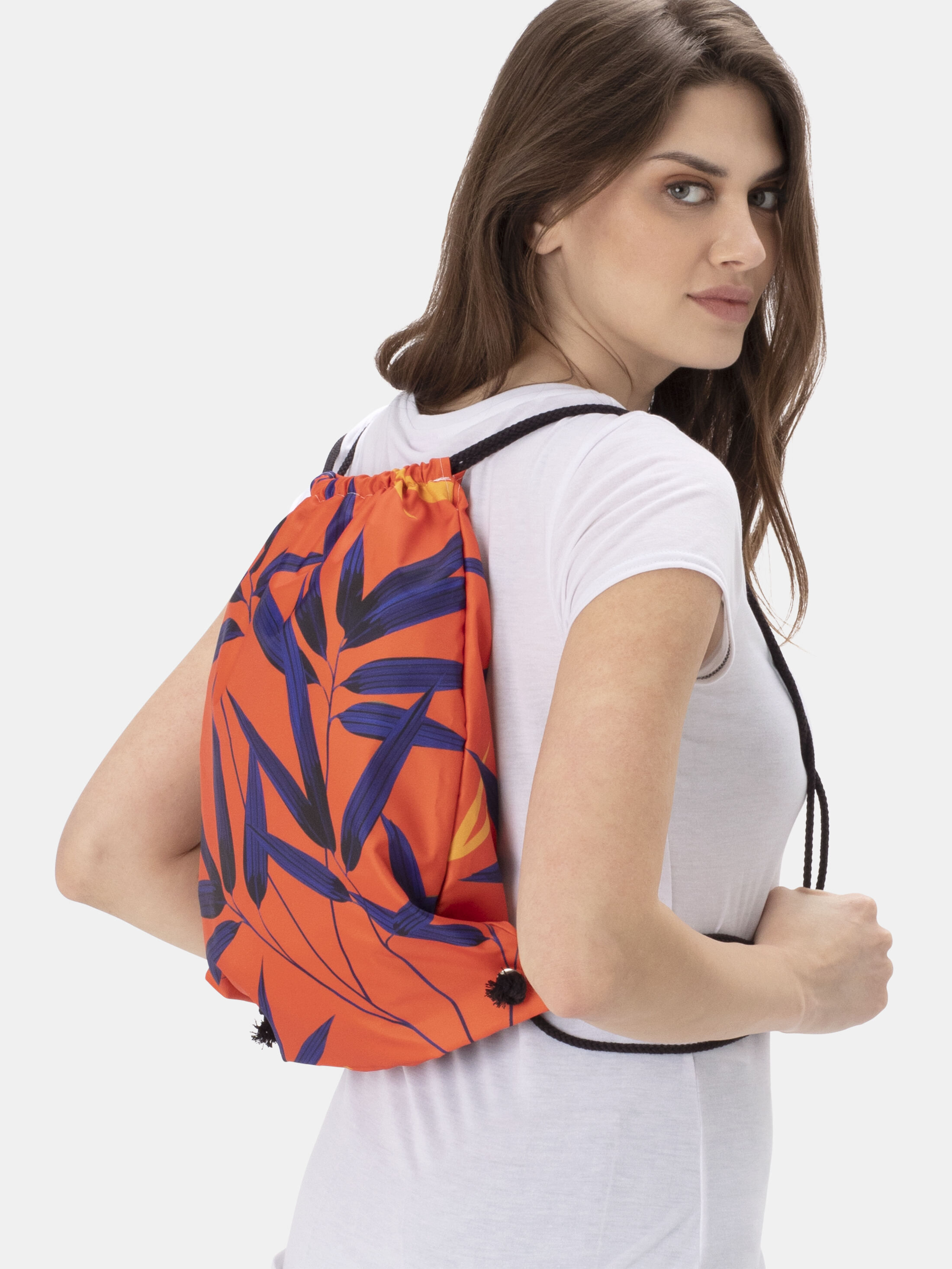 Kids Drawstring Bag Front Zipped Pocket PE Kit Bag School Backpack Sports Girls 