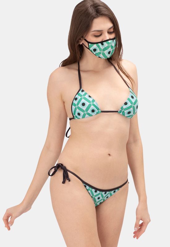 designer bikini and face mask