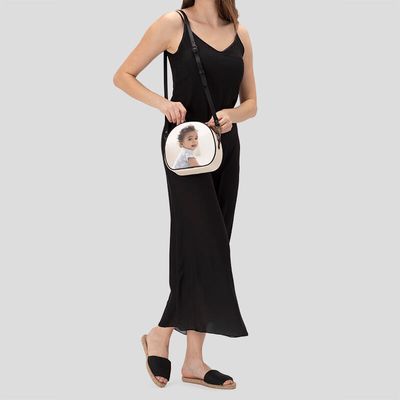 Bolsa circular personalizada con forma de perro