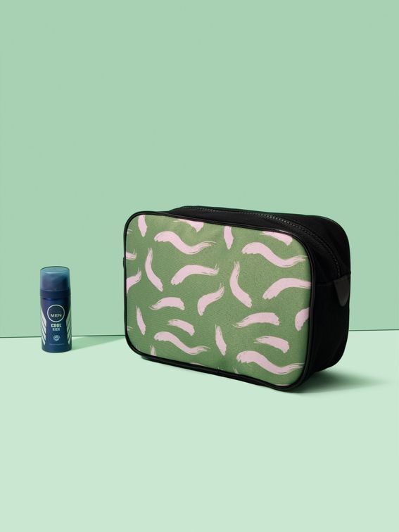 printed toiletry bag