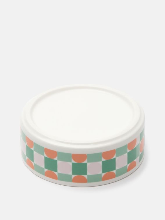 dog or cat bowls custom printed with pink and orange pattern