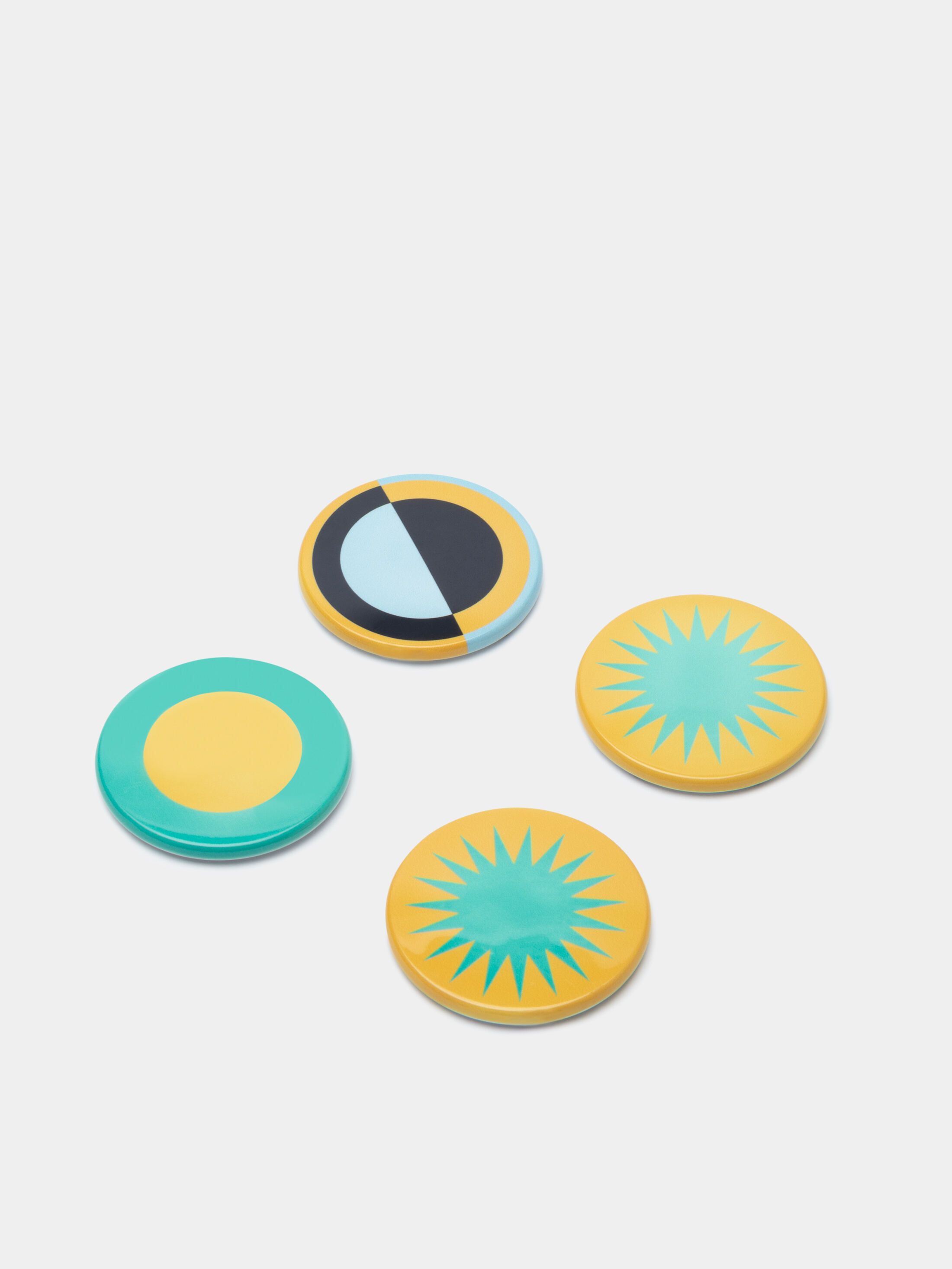 circle printed magnets with illustration design