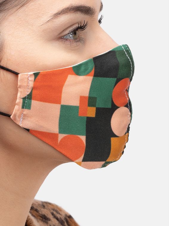 printed silk face mask