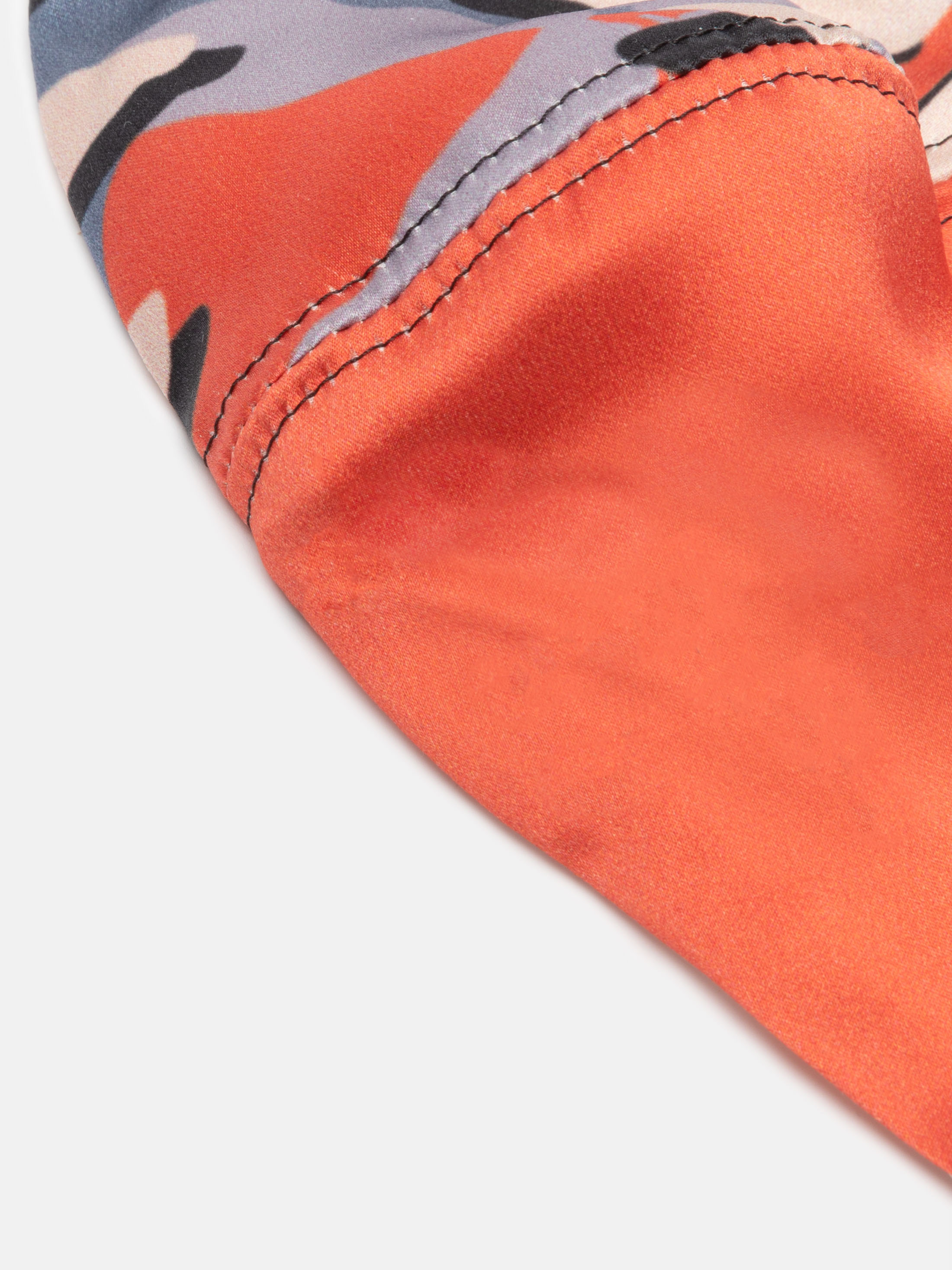 custom silk face mask seam detail